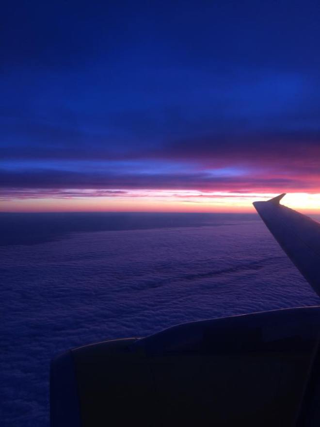 The beautiful sunset on the plane ride to Rome, leaving Paris.