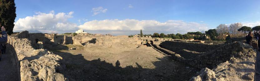 A panorama of part of the city, with Vesuvius in the background. Click to zoom in.