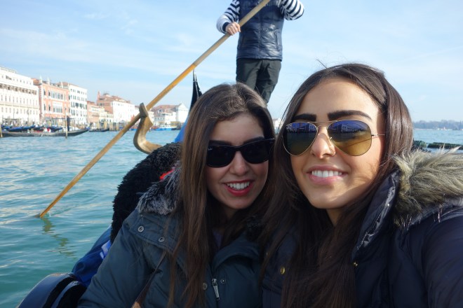 Selfie on the gondola around Venice.